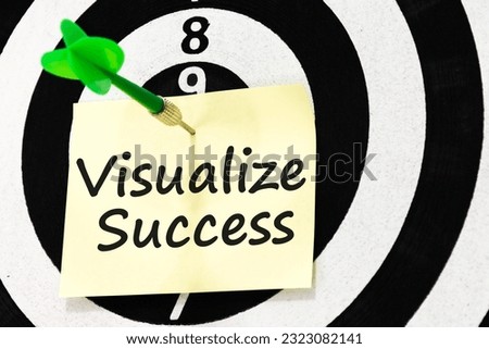 Dart board game target of Visualize success on paper. 
Dream come true concept.
