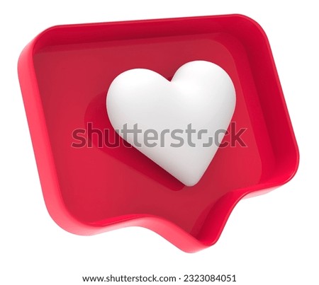 social media like notification icon with heart symbol. Social media success concept - 3d rendering	
 Royalty-Free Stock Photo #2323084051