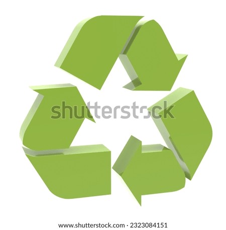Green recycling symbol 3d render	
