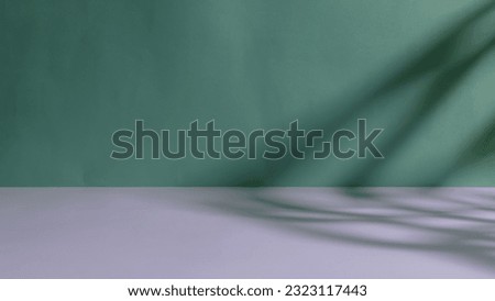 Abstract green studio background for product presentation, copy space