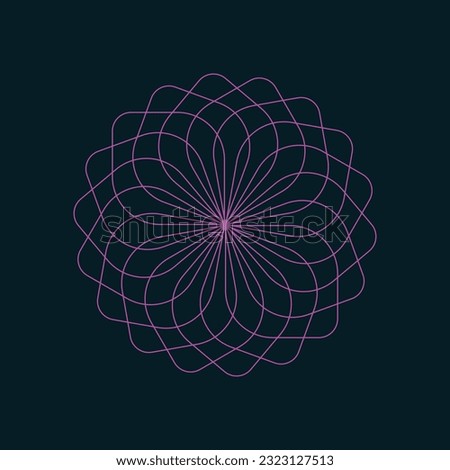 An abstract floral spiral shape line art background. 