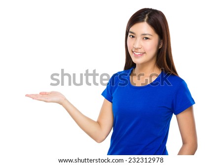 Asian Woman with open hand palm