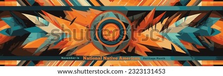 Native american heritage month. Vector banner, poster, card. National native american heritage month. Background with feathers with text " november is National Native American Heritage month" Royalty-Free Stock Photo #2323131453