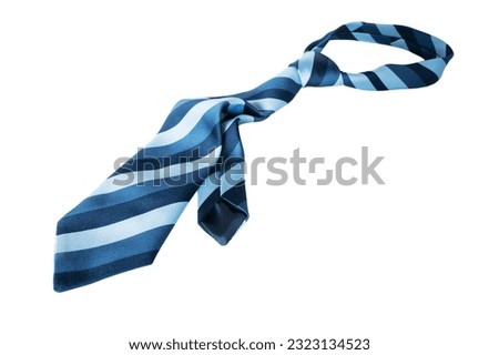 Luxury silk necktie on a white background.