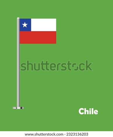 Flag of Chile, Table Flag of Chile, Vector Illustration.