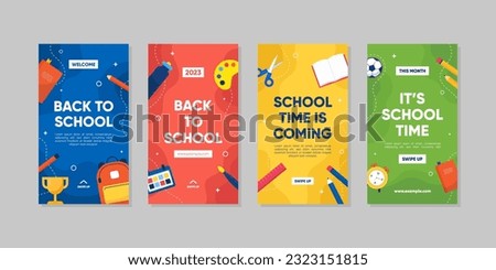 Back to School Social Media Template Collection. School Time Announcement Set Royalty-Free Stock Photo #2323151815