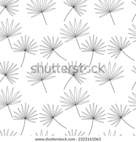 Vector chamaerops seamless pattern. Hand drawn tropical leaves sketch pattern Royalty-Free Stock Photo #2323161063