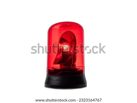 Red flasher on a white background. Red signal beacon. Signal lamp close-up. Royalty-Free Stock Photo #2323164767