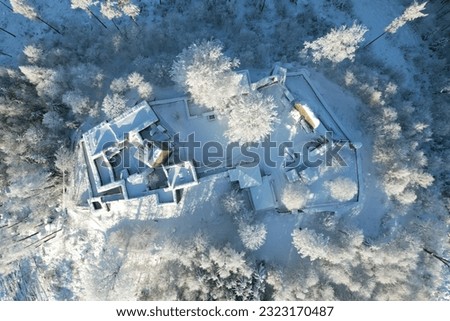 historical gothic Orlik castle by Humpolec,aerial panorama landscape view,Czech republic, Europe