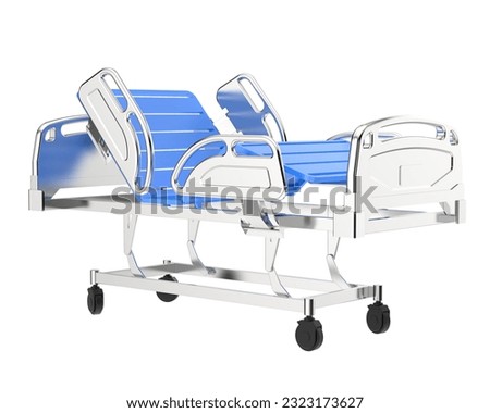 Hospital bed isolated on white background. 3d rendering - illustration