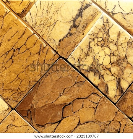 Closeup of a caramel color polished stone floor 