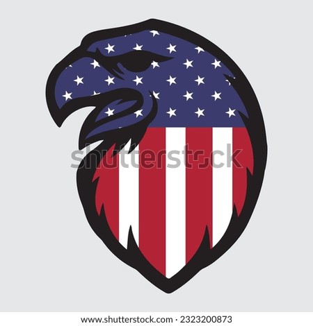 4th of July USA flag with eagle independence day America template