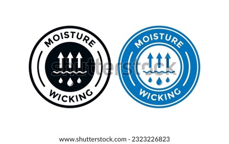 Moisture wicking circle badge logo design. Suitable for information and product label Royalty-Free Stock Photo #2323226823