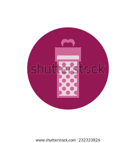 Colorful round  icon gift box,  vector illustration