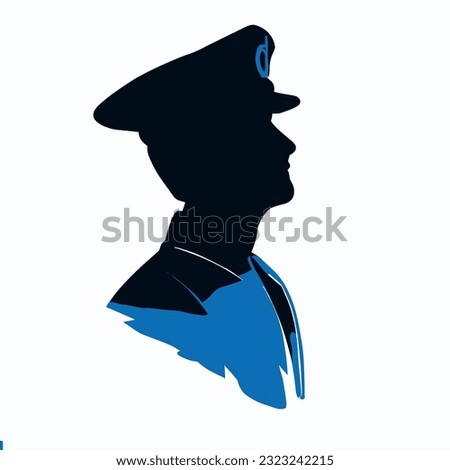 Vector Silhouette of a Police Officer in Uniform