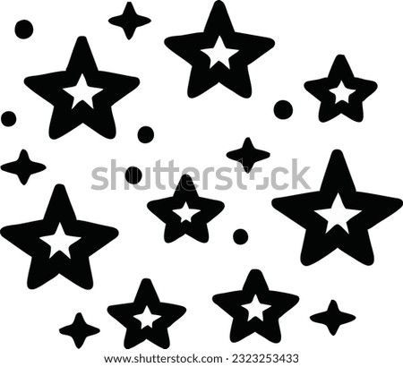Star sparkle icon. Starry night, falling stars, fireworks, twinkles, glow, glitter burst. Vector illustration 25