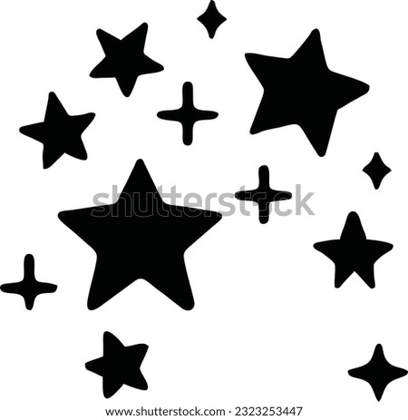 Star sparkle icon. Starry night, falling stars, fireworks, twinkles, glow, glitter burst. Vector illustration 16