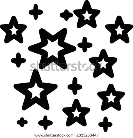 Star sparkle icon. Starry night, falling stars, fireworks, twinkles, glow, glitter burst. Vector illustration 15
