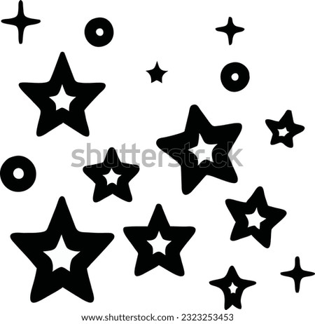 Star sparkle icon. Starry night, falling stars, fireworks, twinkles, glow, glitter burst. Vector illustration 12