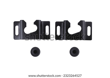 Black wall Bracket  P- Holder. wall mount kit compatible with all lifestyle. Tv wall mount. television hanger. Royalty-Free Stock Photo #2323264527
