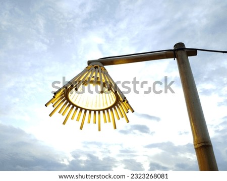 Unique garden lamp, made of rattan