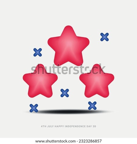 4th July american Independence Day 3d vector icon illustration, 4th of July holiday . USA Independence Day sale, discount, advertising, banner, Fourth of July, Holiday.