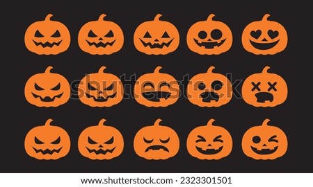 Halloween Pumpking vector set illustration Royalty-Free Stock Photo #2323301501