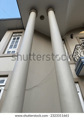 Two pillars of concrete stock photo