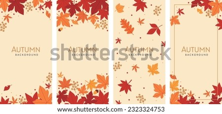 Banner design set with autumn leaves
