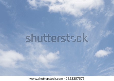 Blue sky with small white clouds, sky background.