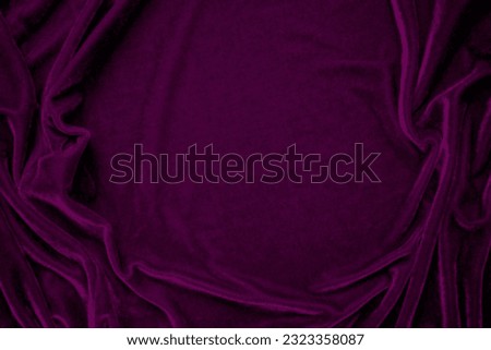 Purple velvet fabric texture used as background. Violet color panne fabric background of soft and smooth textile material. crushed velvet .luxury magenta tone for silk. Royalty-Free Stock Photo #2323358087