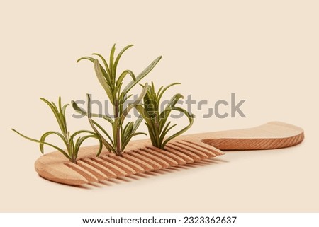 Rosemary Hair Oil, a trending hair care product, nourishing and revitalizing properties. Oil is enriched with natural rosemary extract, which helps stimulate hair growth, strengthen hair follicles. Royalty-Free Stock Photo #2323362637
