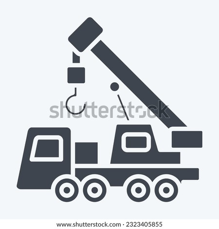 Icon Crane. related to Construction Vehicles symbol. glyph style. simple design editable. simple illustration