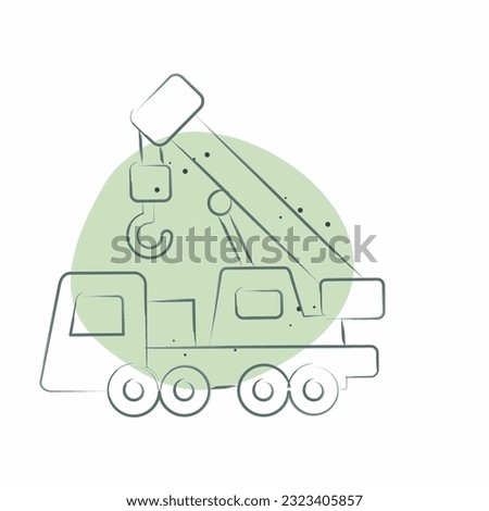 Icon Crane. related to Construction Vehicles symbol. Color Spot Style. simple design editable. simple illustration