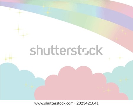 Cute Background with Colorful Clouds and Rainbows