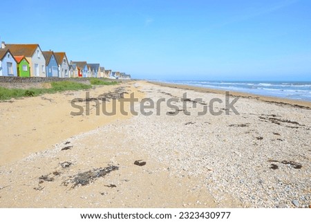 Idyllic sand beach in Ravenoville, La Manche, Normandy, France