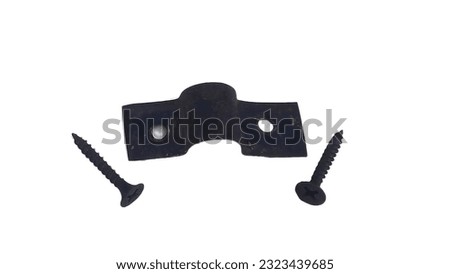 black iron clamps for pipes, on a white background or isolated