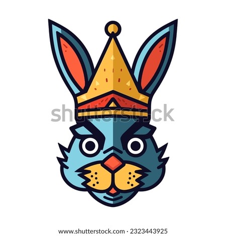 rabbit mascot logo vector clip art illustration