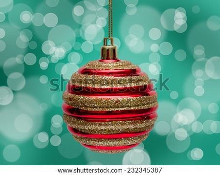 Red Christmas decorations on the blurred background