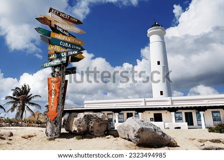 Lighthouse and crossroads in Punta Sur. Cozumel. Riviera Maya. Mexico. Royalty-Free Stock Photo #2323494985