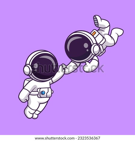 Cute Astronaut Friend Playing In Space Cartoon Vector Icon Illustration. Science Technology Icon Concept Isolated Premium Vector. Flat Cartoon Style Royalty-Free Stock Photo #2323536367