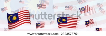 Malaysia flag-themed abstract design on a banner. Abstract background design with National flags. Vector illustration.