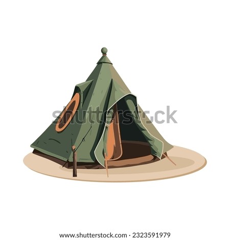camping tent design vector over white