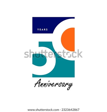 50 years anniversary celebration 3d vetor template design illustration Royalty-Free Stock Photo #2323642867