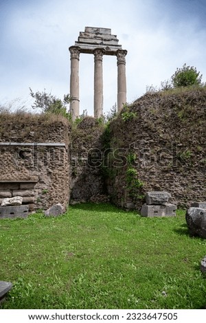 Ancient archaeological site called Forum Romanum. Ancient archaeological site called Forum Romanum
