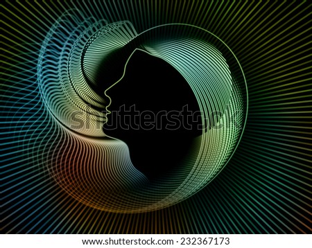 Geometry of Soul series. Creative arrangement of profile lines of human head to act as complimentary graphic for subject of education, science, technology and graphic design