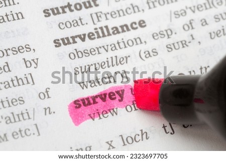 Dictionary definition of the word Survey