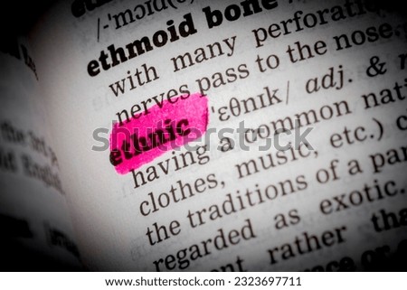 Dictionary definition of the word Ethnic 