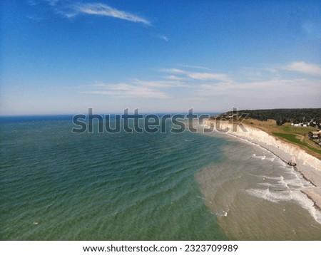 Normandy coast line aerial view