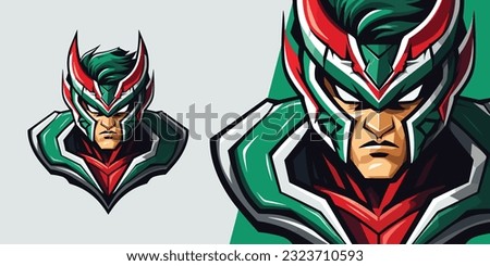 Mexican Superhero Logo Mascot: Powerful Illustration Vector for Sport and E-Sport Teams